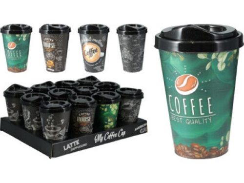 KÁVÉSPOHÁR PP 400ML 8,5X1,3CM 43G 4 FÉLE SZÍN