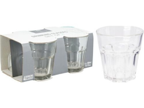 POHÁR ÜVEG 4DB-OS 300ML