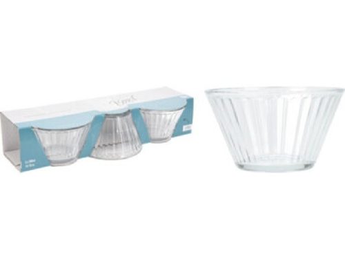 TÁL ÜVEG 3DB-OS 300ML 11X7CM