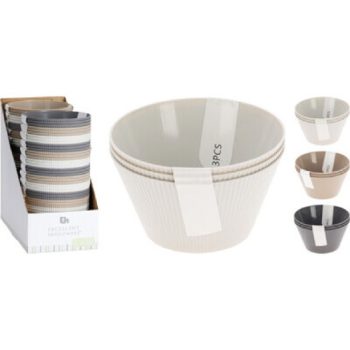 TÁL PP 12X7CM 3DB-OS 3 FÉLE SZÍN