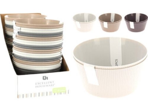 TÁL PP 15X7,4CM 2DB-OS KÉSZLET 3 FÉLE SZÍN