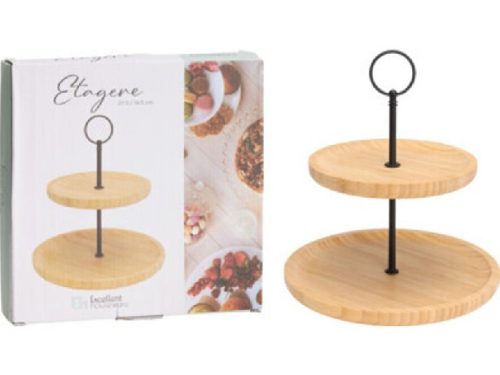 KÍNÁLÓTÁL EMELETES BAMBUSZ 21.5X23.5CM