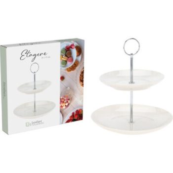 KÍNÁLÓTÁL EMELETES PORCELÁN 20X25CM