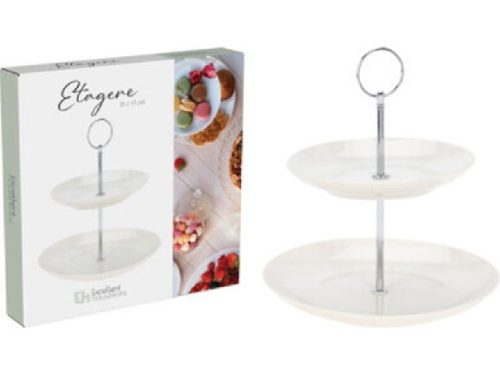 KÍNÁLÓTÁL EMELETES PORCELÁN 20X25CM