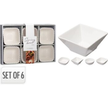 TÁL PORCELÁN 125ML 6DB-OS 9,8X9,8X4CM 4 FÉLE FORMA
