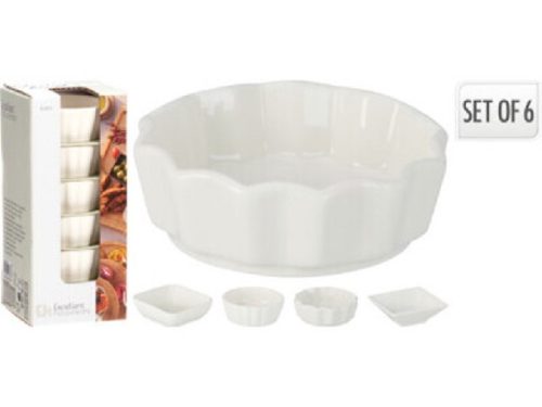 TÁL PORCELÁN 75ML 6DB-OS 8,5X8,5X3CM 4 FÉLE FORMA