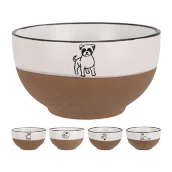 TÁL STONEWARE 690ML 13,5X7CM 4 FÉLE MINTA