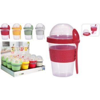 JOGHURTOS PP ÉS TPE 95G 600ML 11X10,3X16CM 4 FÉLE SZÍN