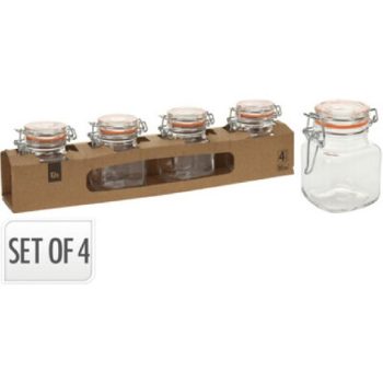 TÁROLÓ ÜVEG CSATOS 4DB-OS 7X5CM 90ML