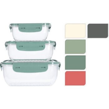 TÁROLÓDOBOZ 3DB-OS 400ML 800ML 1400ML 5 FÉLE SZÍN