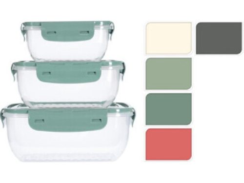 TÁROLÓDOBOZ 3DB-OS 400ML 800ML 1400ML 5 FÉLE SZÍN