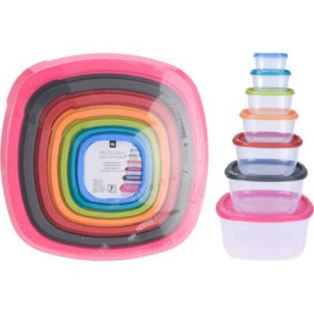 TÁROLÓDOBOZ 7 DB-OS 7 FÉLE MÉRET 26,5X26X12X7CM 610G