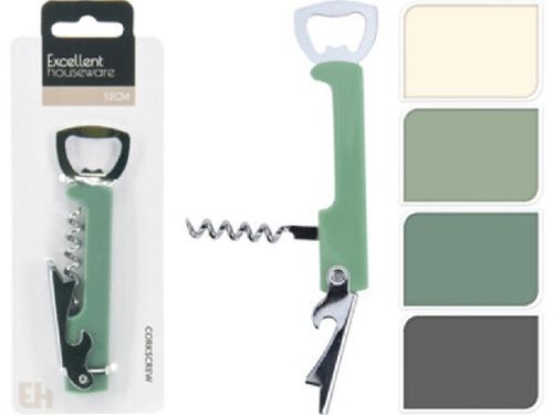 DUGÓHÚZÓ ÉS ÜVEGNYITÓ FÉM PP FOGÁSSAL 12X3,5X1,5CM 4F.