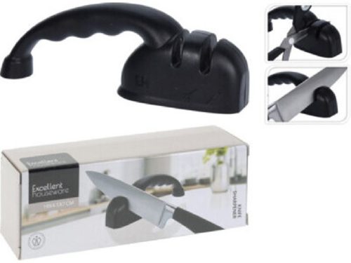 KÉSÉLEZŐ 19,2X4,5X6,8CM FEKETE MŰA. RM. ÉLEZŐKKEL