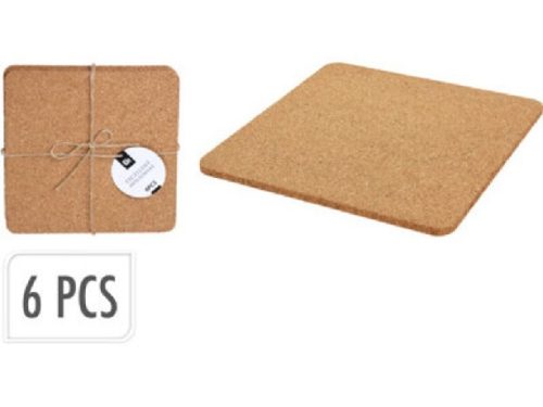 POHÁRALÁTÉT SZETT PARAFA SZÖGLETES 6DB-OS 10X10CM