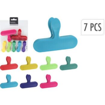   TASAKZÁRÓ CSIPESZ 7DB-OS RM ACÉL 5DB 6,5X2X3CM 2DB 9X6,5X3CM 7 FÉLE SZÍN