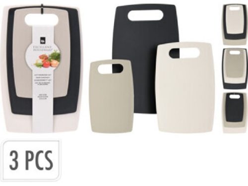 VÁGÓDESZKA PP 3DB-OS 24X15X0,5CM 29,5X19,5X0,5CM 35X22X0,5CM 3 FÉLE SZÍN