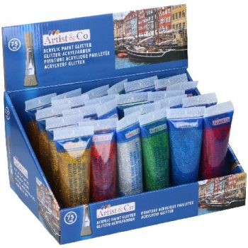 FESTÉK AKRIL CSILLÁMPOROS 75ML 6 SZÍN 24DB/DISPLAY