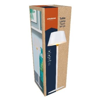 LÁMPA ASZTALI FEHÉR 10X10X32CM TÖLTHETŐ