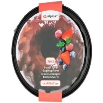 SÜTŐFORMA KUGLÓF 26CM 0,4MM 3RÉSZES KAPCSOS ALPINA