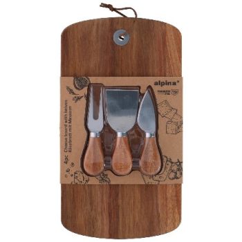   SAJTKÍNÁLÓ KÉSSEL 4DB-OS 32X17,5X1,5CM FA, ROZSDAMENTES ACÉL ALPINA