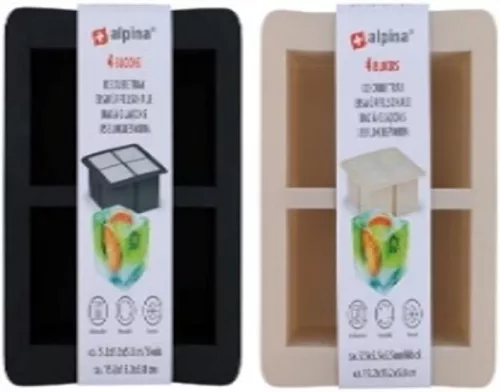 JÉGKOCKA KÉSZÍTŐ 4DB 5,5X5,5X5,5CM ES KOCKA 2 FÉLE SZÍN ALPINA