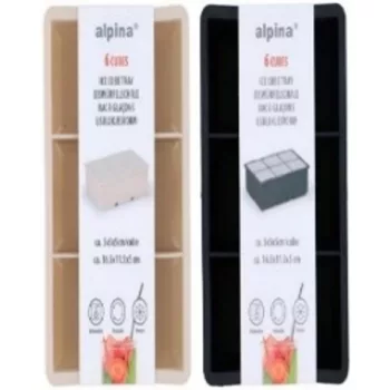   JÉGKOCKA KÉSZÍTŐ 6DB 6X6X6CM-ES KOCKA 2 FÉLE SZÍN ALPINA