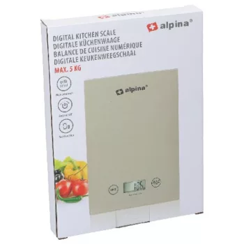 KONYHAI MÉRLEG 5KG 22X15,5X1,8CM SZÜRKE ALPINA