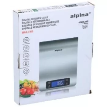   KONYHAI MÉRLEG 3 FUNKCIÓS AKASZTHATÓ 24X16,8X2CM ROZSDAMENTES, ELEM NÉLKÜL ALPIN