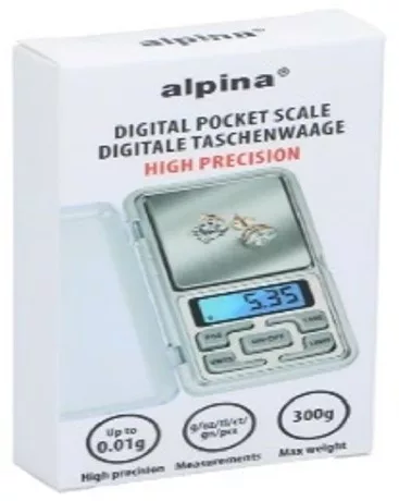 MÉRLEG MINI DIGITÁLIS 12,2X6,3X2,1CM ELEM NÉLKÜL ALPINA