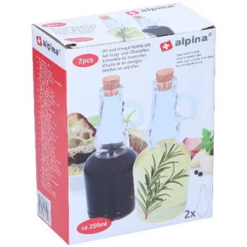 OLAJ / ECET KIÖNTŐ 2RÉSZES 250ML 7X18CM ÜVEG ALPINA