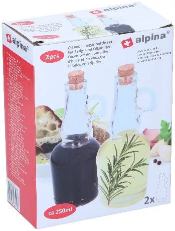 OLAJ / ECET KIÖNTŐ 2RÉSZES 250ML 7X18CM ÜVEG ALPINA