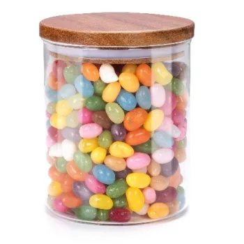 TÁROLÓ ÜVEG AKÁC FEDŐVEL 9,5X9,5X11CM 600ML ALPINA