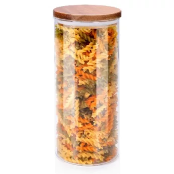 TÁROLÓ ÜVEG AKÁC FEDŐVEL 9,5X9,5X21CM 1250ML ALPINA