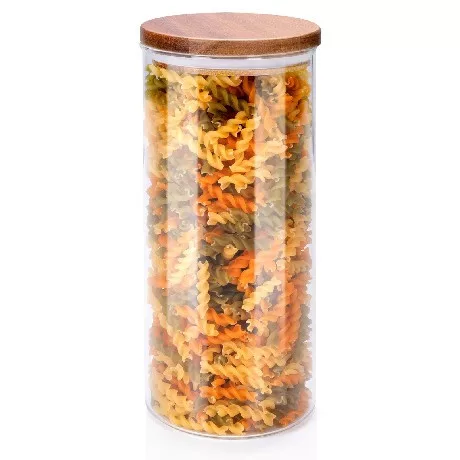 TÁROLÓ ÜVEG AKÁC FEDŐVEL 9,5X9,5X21CM 1250ML ALPINA