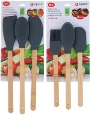 FŐZŐESZKÖZ SZETT BAMBUSZ/SZILIKON 3DB 2 FÉLE ALPINA