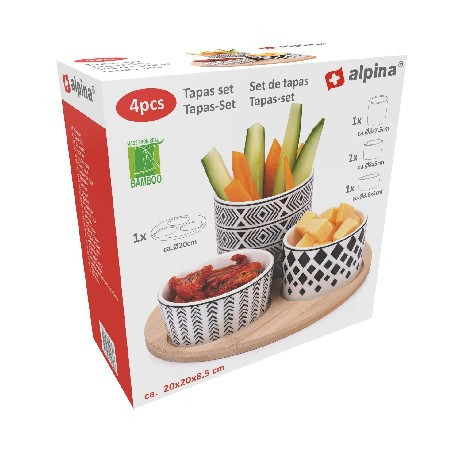 KÍNÁLÓ SZETT KEREK 4DB-OS 20X20X9CM ALPINA