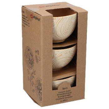 TÁL KERÁMIA 3DB 10,5X10,5X19,5CM ALPINA