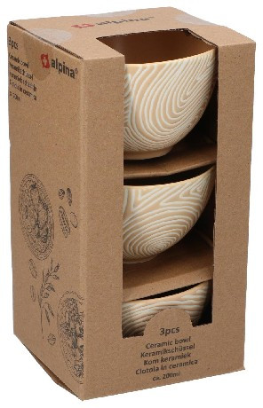 TÁL KERÁMIA 3DB 10,5X10,5X19,5CM ALPINA