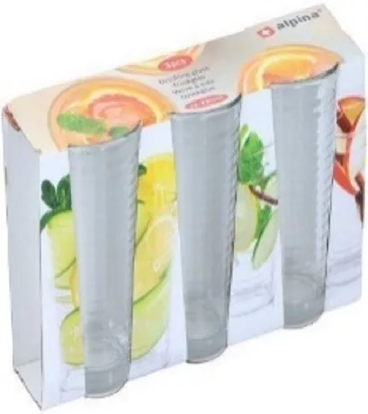 ÜVEGPOHÁR 220ML 3DB D6,8X10,7CM ALPINA