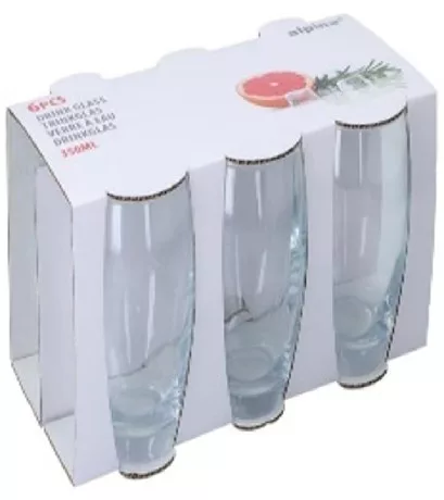 POHÁR ÜVEG 6 DB 350ML D7,7X10CM ALPINA