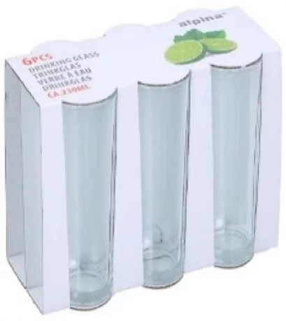 POHÁR 230ML 6DB D6/D5X13,2CM 220GR ÜVEG ALPINA