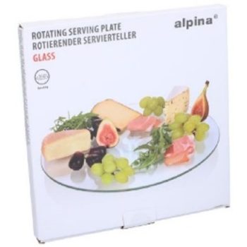   KÍNÁLÓ TÁL FORGATHATÓ ÜVEG D16.2/32.2CMX1.6CM 987G ALPINA