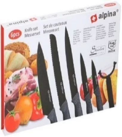 KÉS SZETT 6DB 32/23/19,5/13CM 1,2/1,5MM TAPADÁSMENTES ALPINA