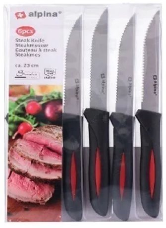STEAK KÉS 6DB 23CM 0,8MM RM ALPINA