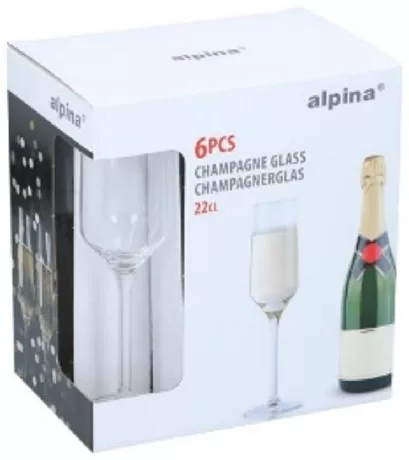 POHÁR PEZSGŐS 22CL ÜVEG 6DB ALPINA