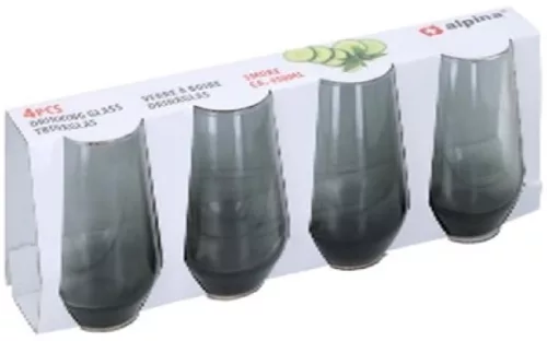 POHÁR ÜVEG 450ML FÜST HATÁSÚ 4DB ALPINA