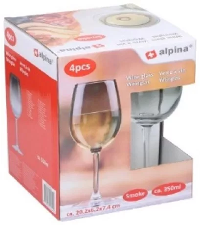 BOROSPOHÁR FÜST HATÁSÚ ÜVEG 360ML 4DB ALPINA
