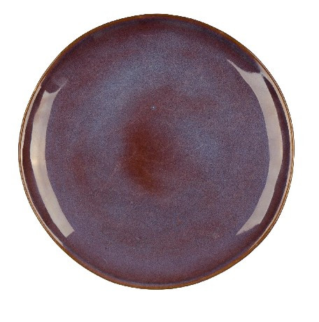 REGGELIZŐ TÁL STONEWARE  SÖTÉTBARNA 20X2CM