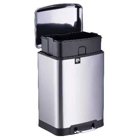 PEDÁLOS SZEMETES 12 L SOFT CLOSE 27,2×25,5×40,2 CM, 12 L, 2 DB, 1829 G, FÉM/VAS,